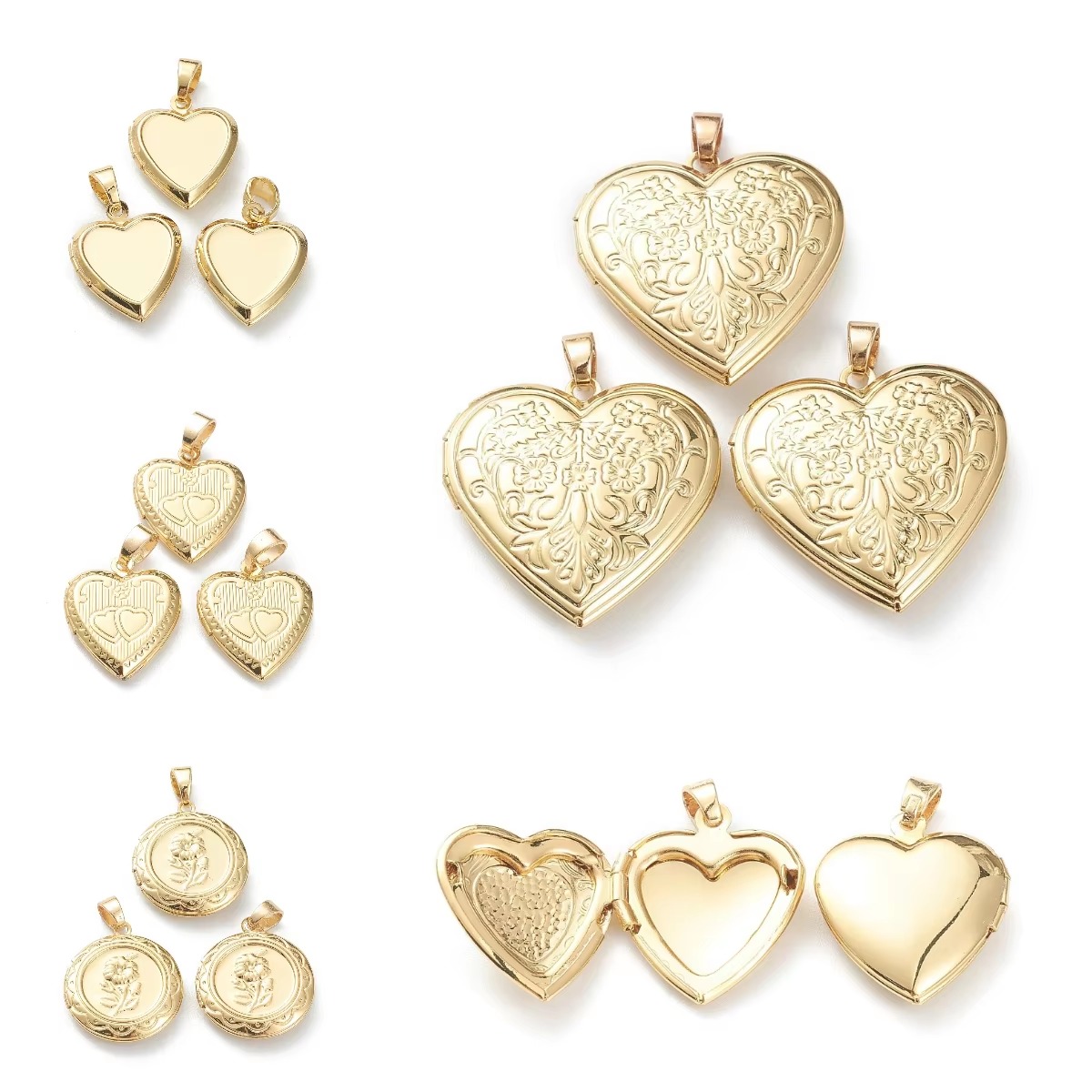 Heart Locket Necklace Photo - 10pcs Heart Photo Locket Pendants Openable