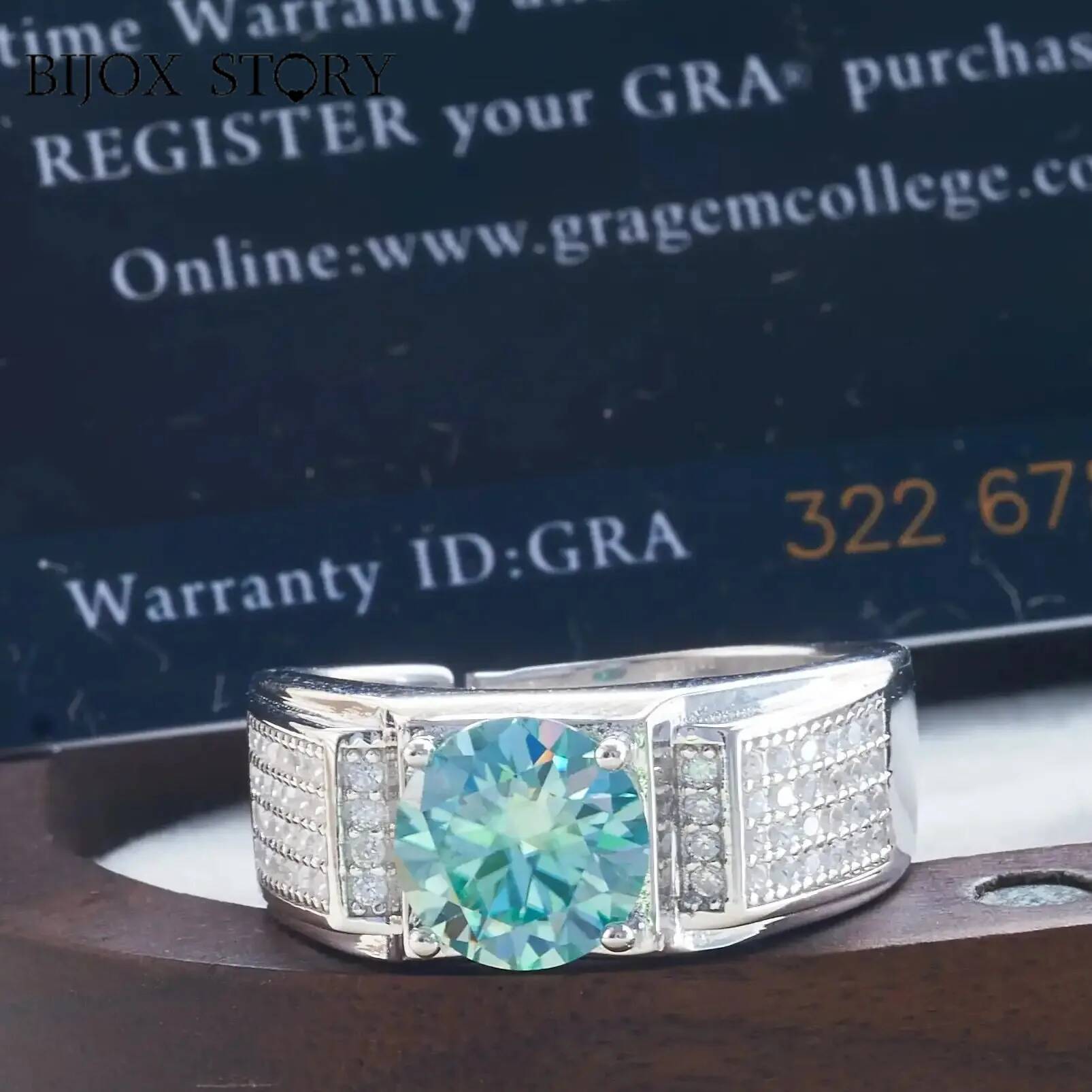 Moissanite Engagement Ring 1 Carat - 1 carat natural blue color moissanite