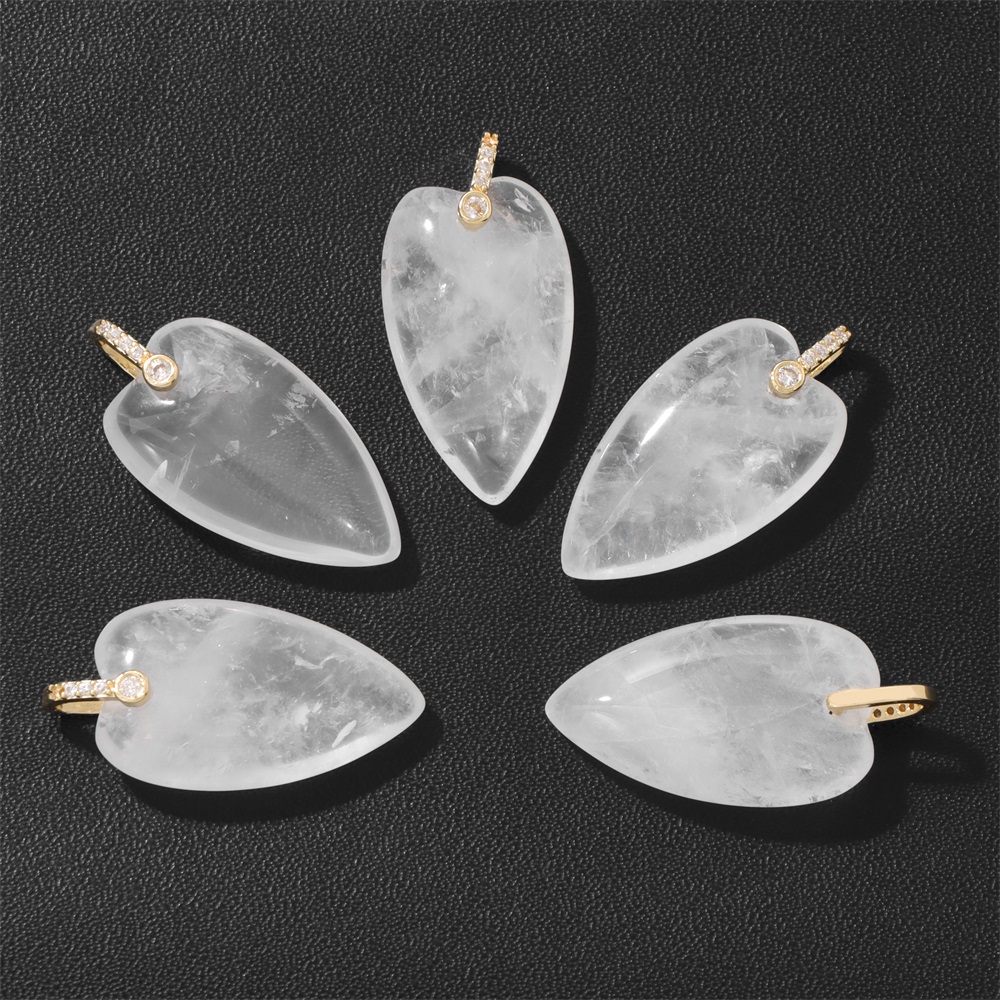 Crystal Pendant Necklace Natural Stone - 2Pcs Natural Stone Heart Pendant, Healing