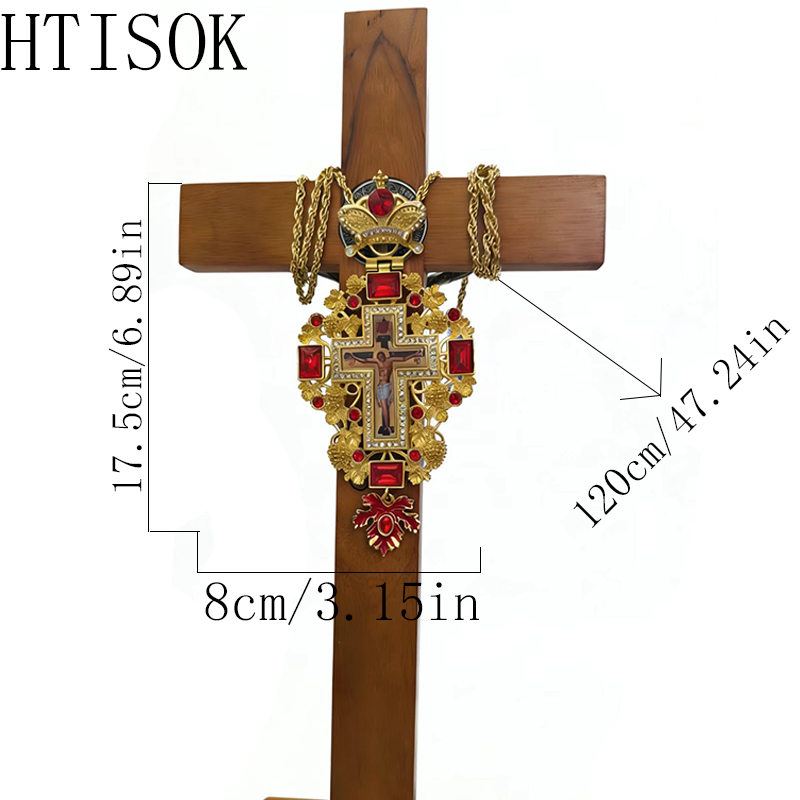 Cross Pendant Necklace Gold - New Premium Red Jewel Gold Orthodox