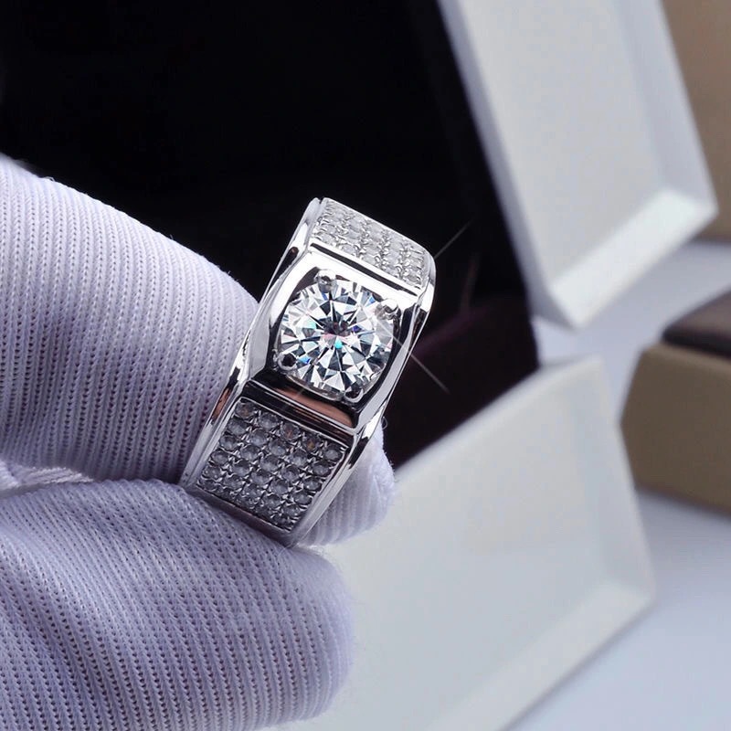 Moissanite Engagement Ring 1 Carat - New Four-claw Simulation Moissanite 1 Carat