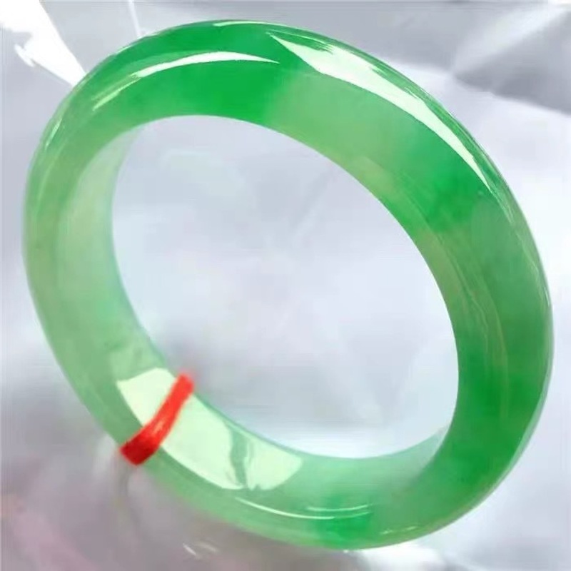 Bracelets - Bright jadeite , with floral patterns,
