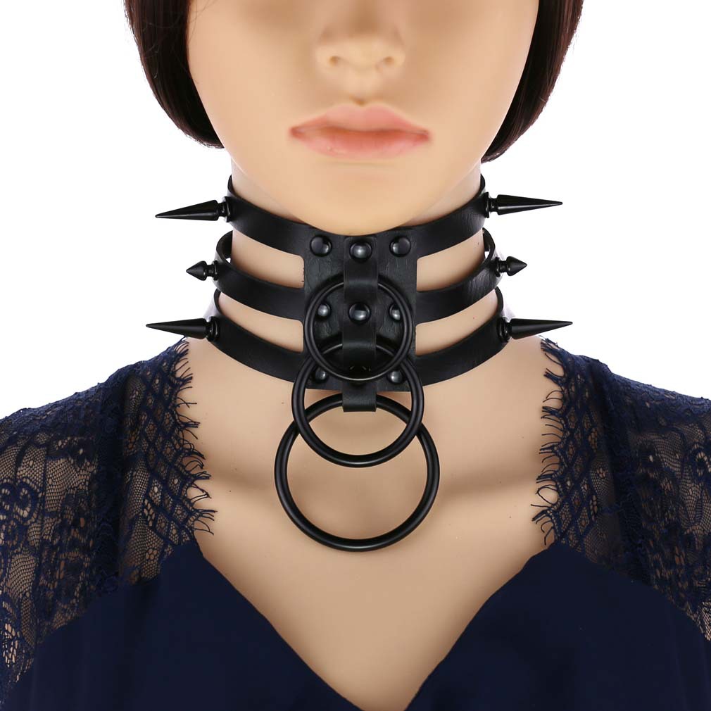 Goth Punk Spike Choker - Thời Trang Nam Nữ Đen Đinh