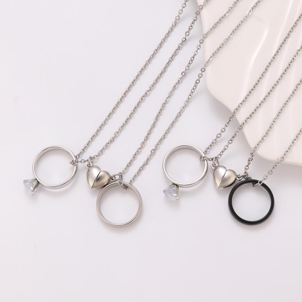 Magnetic Couple Matching Necklaces - Ring Pendant Necklace Love Magnetic Necklace