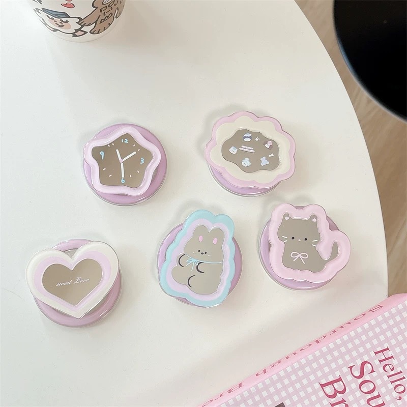 Watch Accessories - Cartoon Mirror Telescopic Phone Stand Kawaii