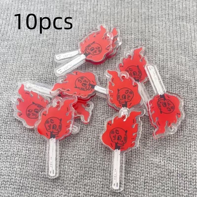 Earrings - 10pcs acrylic skull pendant, DIY jewelry
