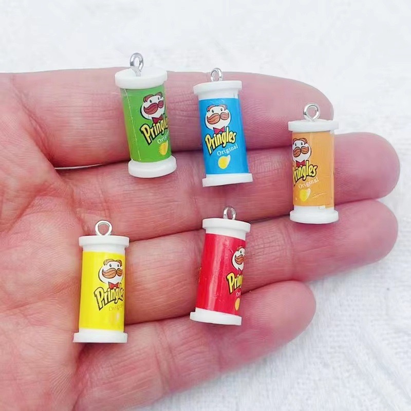 Earrings - 10pcs Simulation 3D Bucket Potato Chips