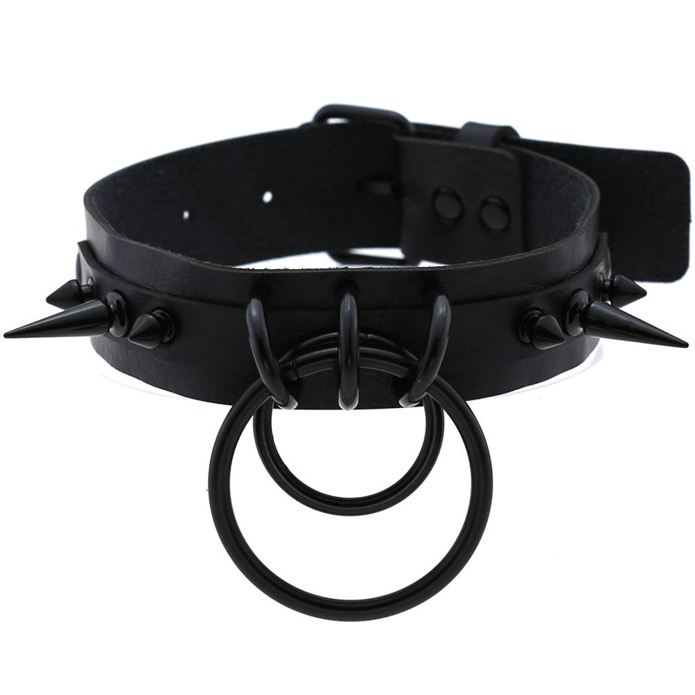 Goth Punk Spike Choker - Đen Nhọn Choker Gót Da Mũi