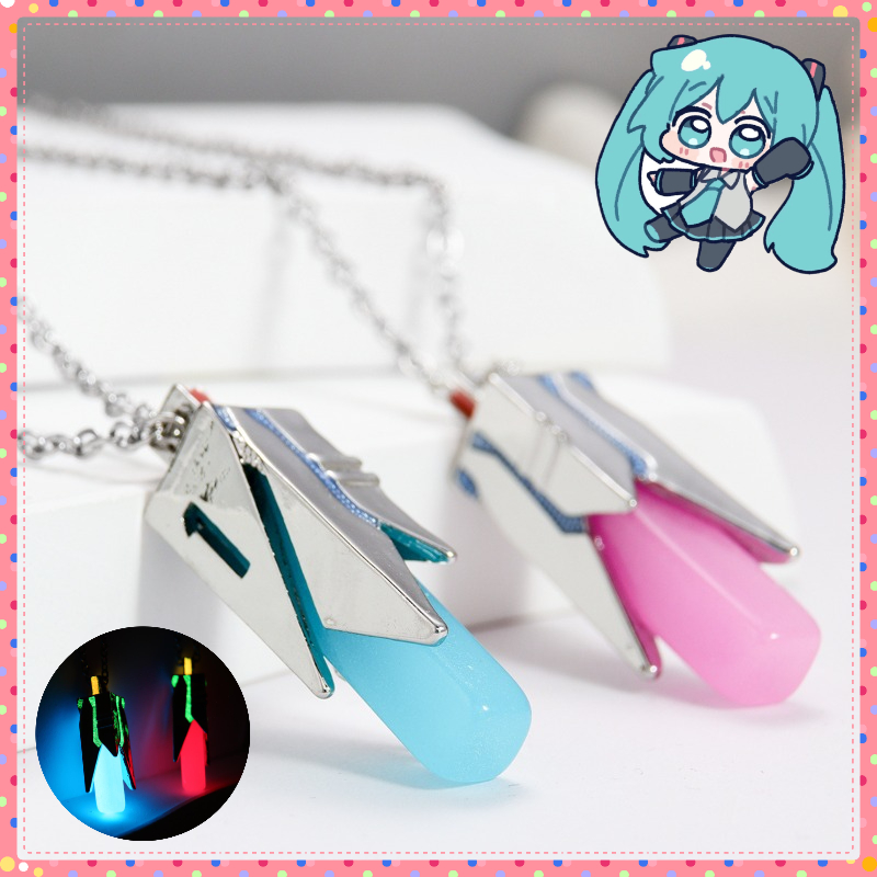 Anime Pendant Necklace - Miku Anime Peripheral Necklace Cartoon Fluorescent