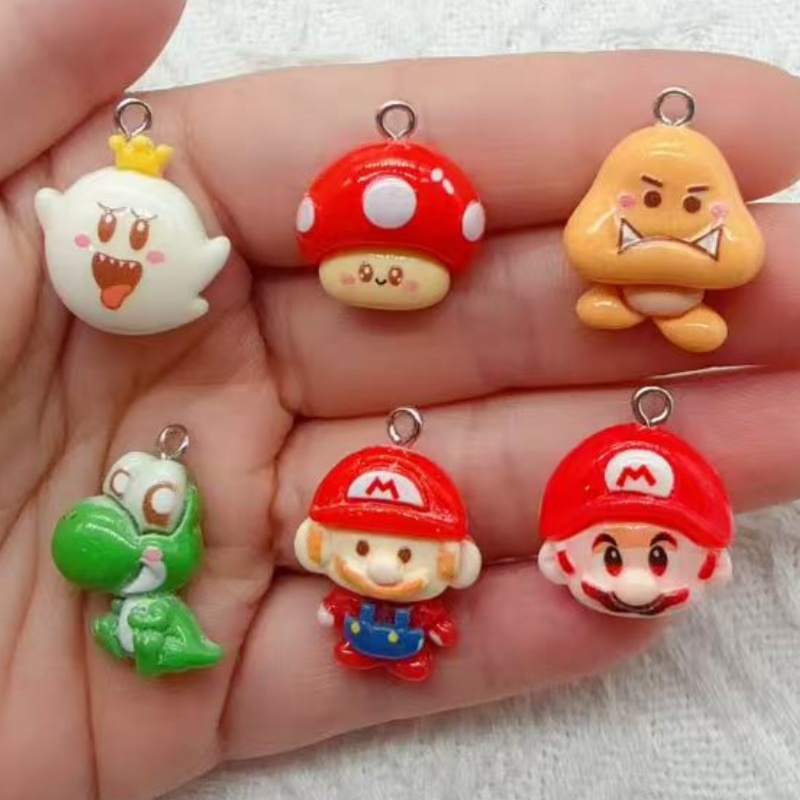 Earrings - 10pcs resin cartoon pendant, DIY jewelry