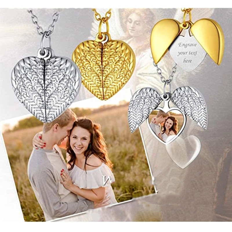 Heart Locket Necklace Photo - Custom Photo Heart Locket Necklace Personalized