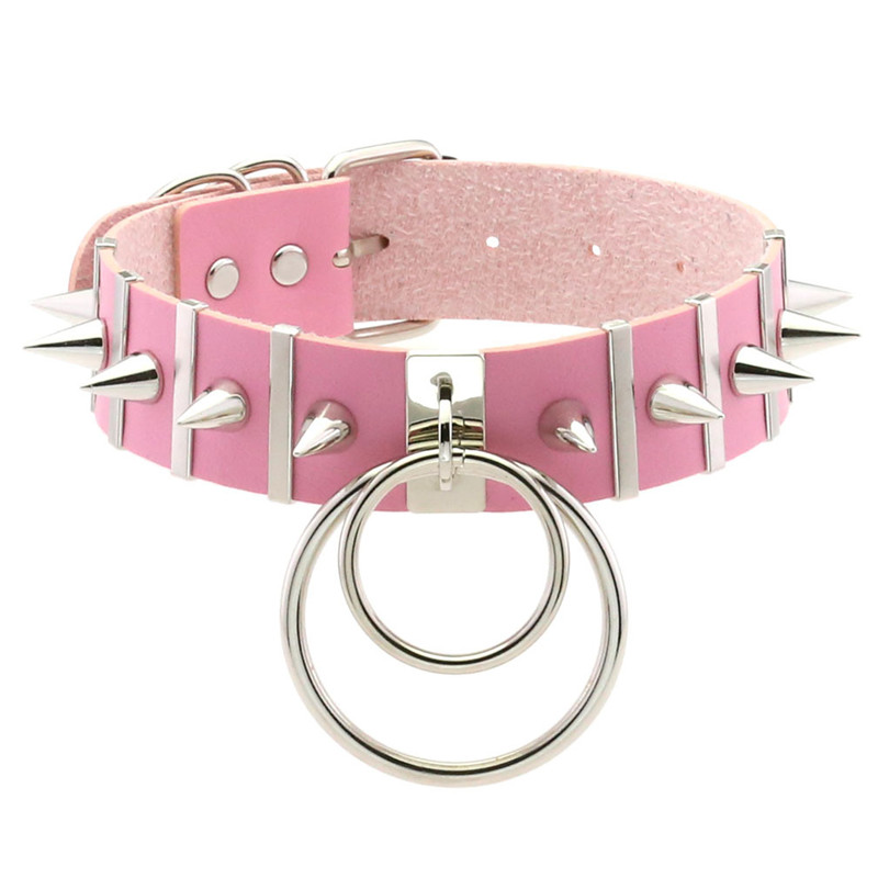 Goth Punk Spike Choker - Hồng Mối Ràng Buộc Mũi Nhọn