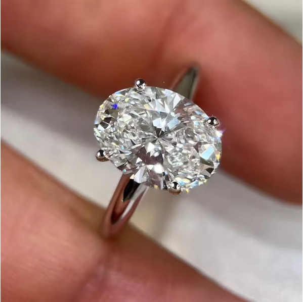 Moissanite Engagement Ring 1 Carat - 1/2/3 Carat Oval Cut Moissanite Engagement