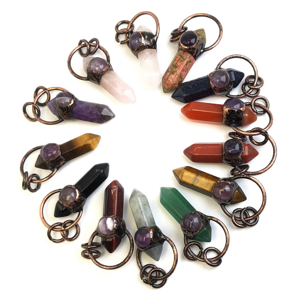 Crystal Pendant Necklace Natural Stone - Natural Stone Crystal Quartz Pendants for