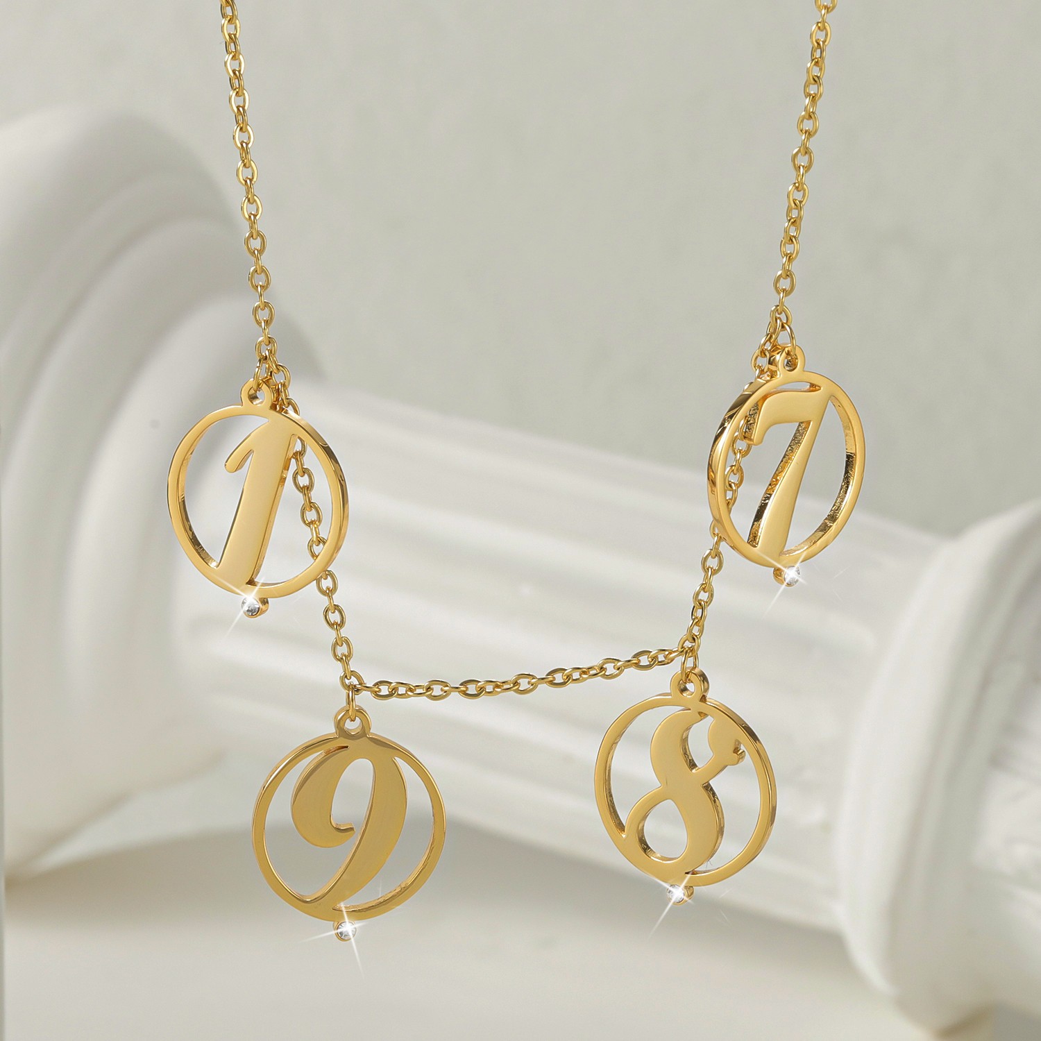 Customize Halo Multi Initial N - đánh giá và giá Initial Letter Necklace 18K Gold
