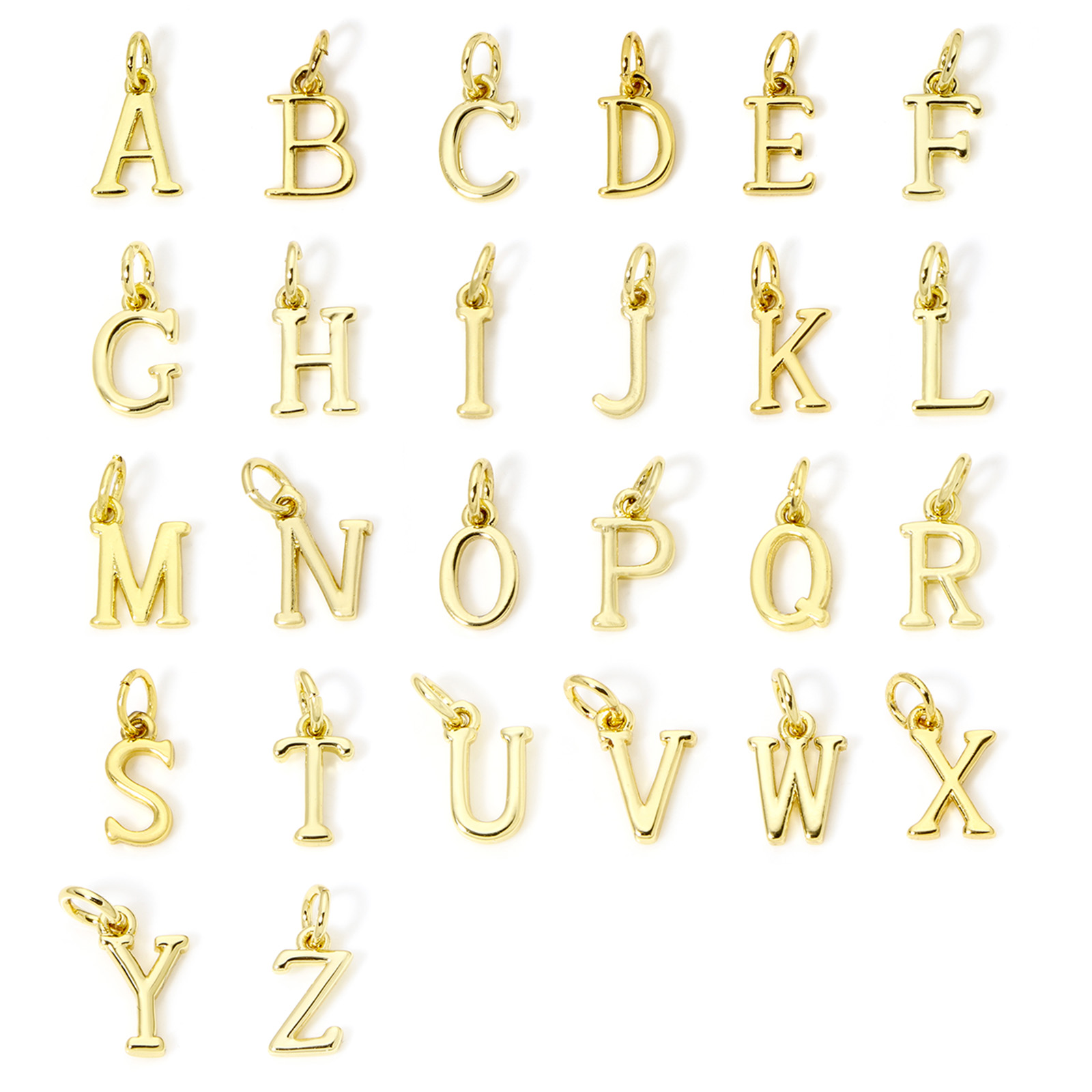5 Piece Brass Charms 18K Gold  - đánh giá và giá Initial Letter Necklace 18K Gold