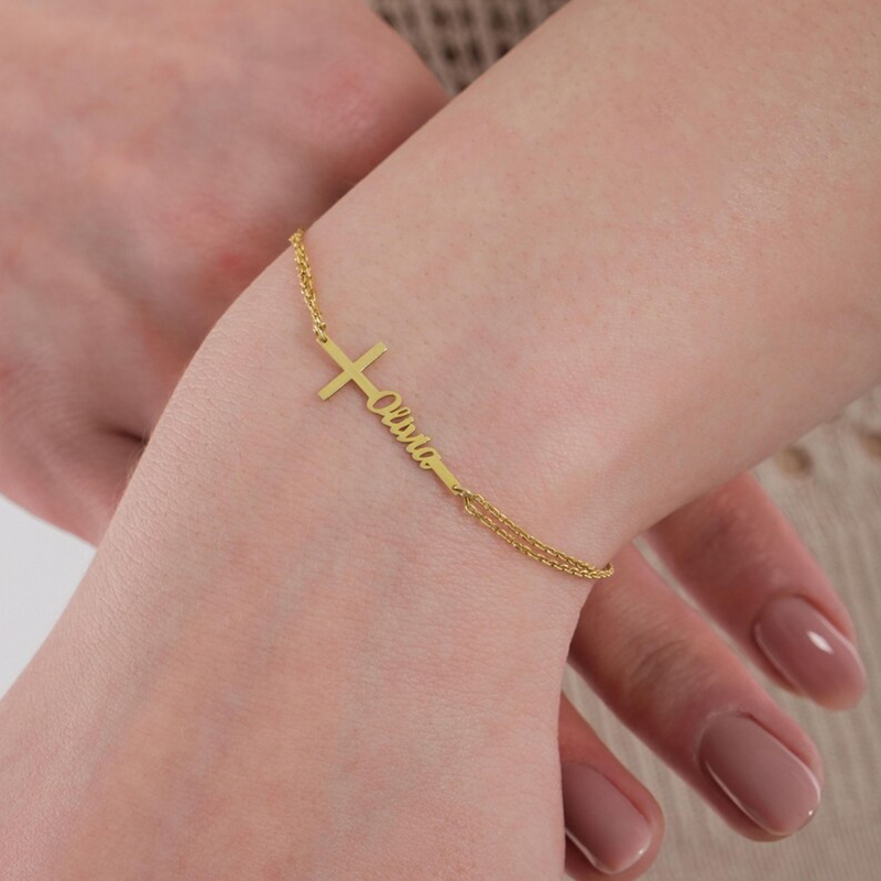 Custom Baptism Name Bracelet P - đánh giá và giá Cross Pendant Necklace Gold