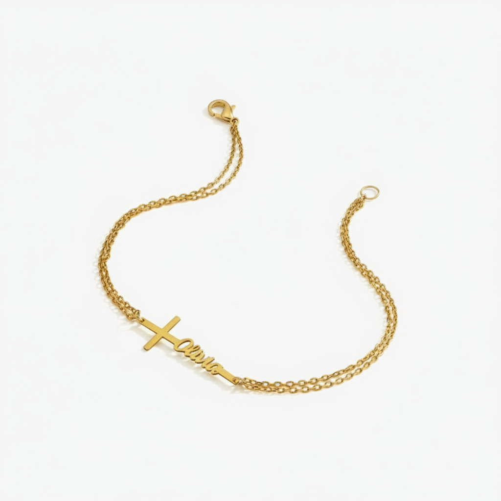 Custom Baptism Name Bracelet P - đánh giá và giá Cross Pendant Necklace Gold