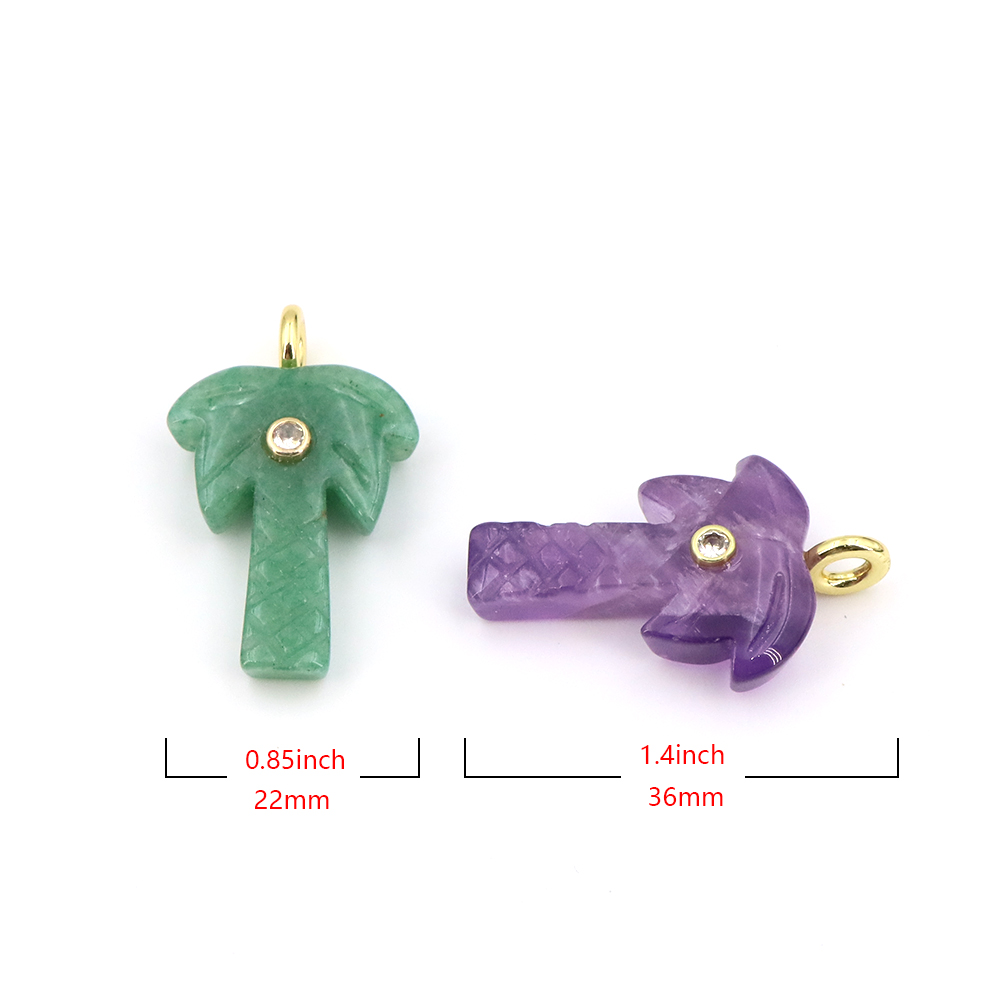 Natural Stone Coconut Tree Pen - đánh giá và giá Crystal Pendant Necklace Natural Stone