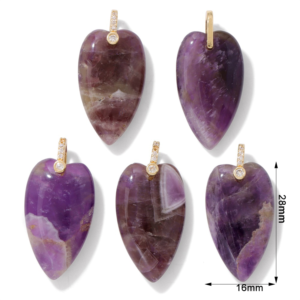 2Pcs Natural Stone Heart Penda - đánh giá và giá Crystal Pendant Necklace Natural Stone