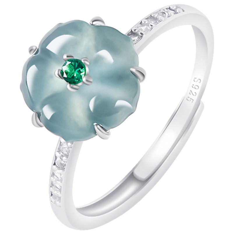 Blue Burmese Jadeite Flower Ri - đánh giá và giá Rings