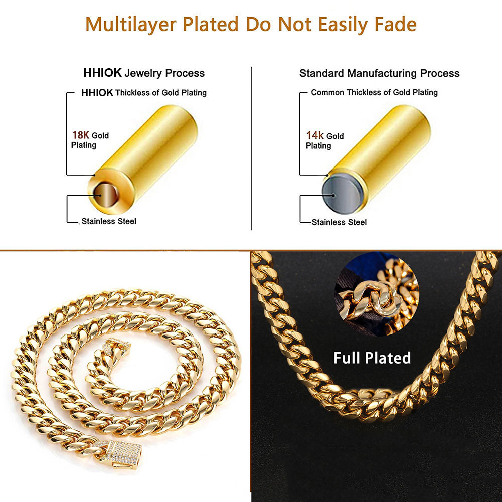 Gold Plated Mens Heavy Miami C - đánh giá và giá Cuban Link Chain 12Mm