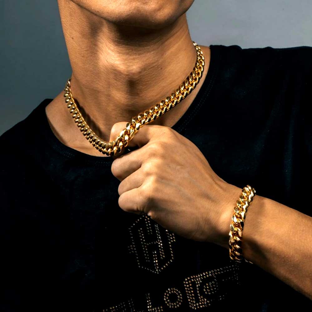 Gold Plated Mens Heavy Miami C - đánh giá và giá Cuban Link Chain 12Mm