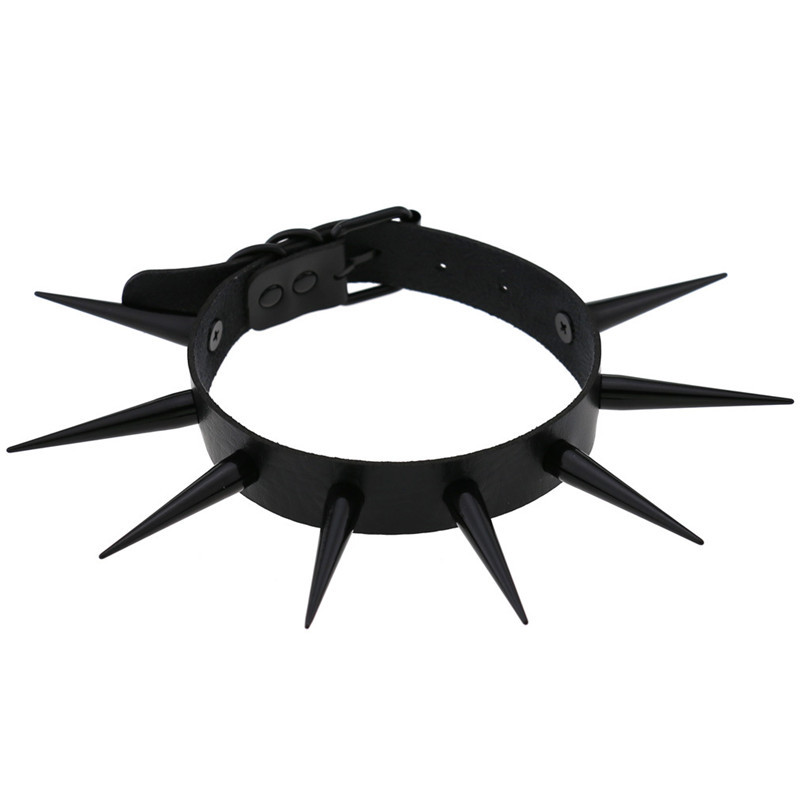 Red Long Spike Choker Punk Col - đánh giá và giá Goth Punk Spike Choker