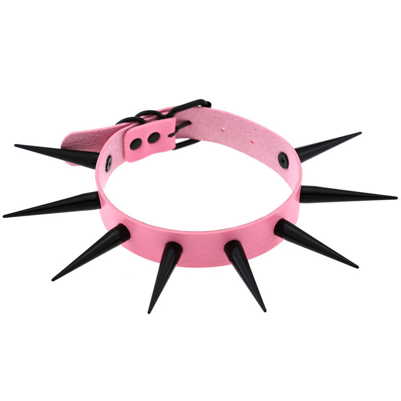 Red Long Spike Choker Punk Col - đánh giá và giá Goth Punk Spike Choker