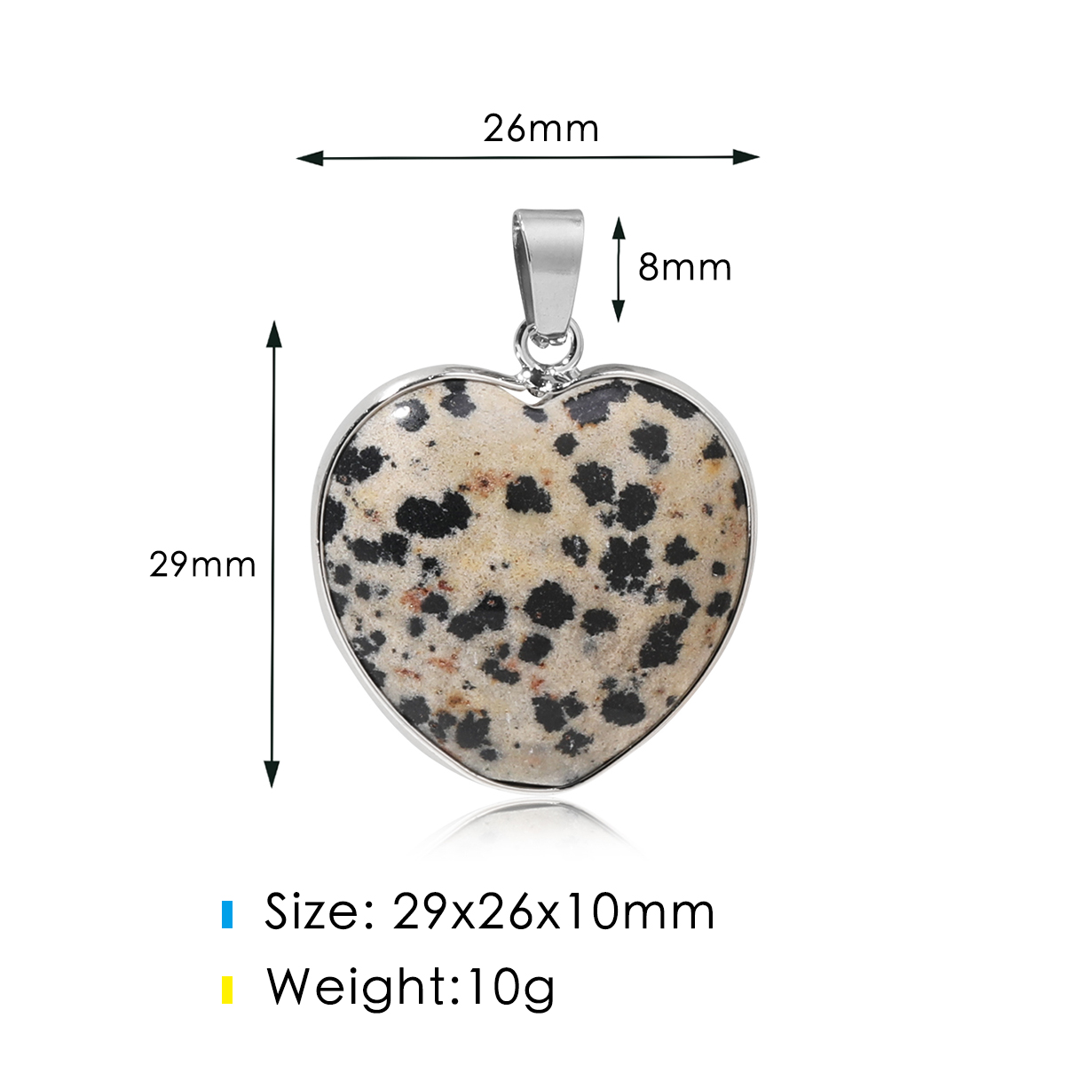 1pc 25mm Heart Shaped Gold Col - đánh giá và giá Crystal Pendant Necklace Natural Stone