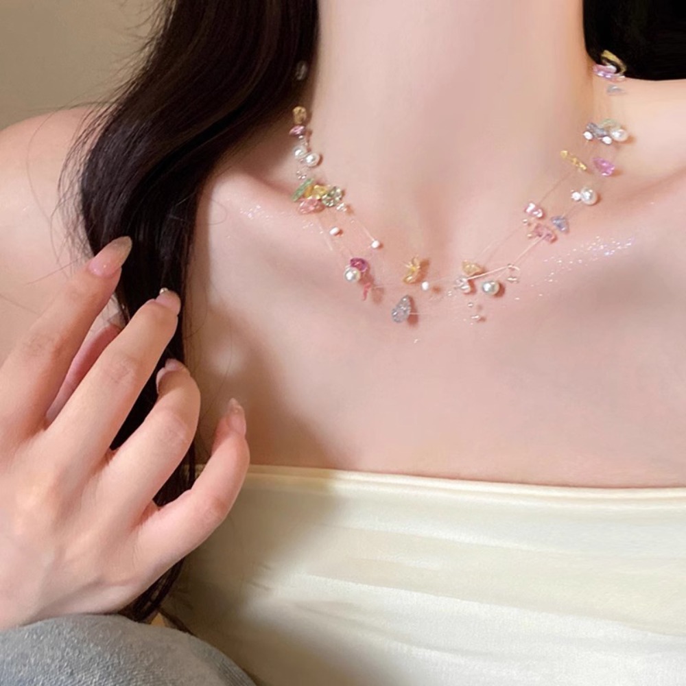 Colorful Starfish Shell Pearl  - đánh giá và giá Layered Pendant Necklace Aesthetic