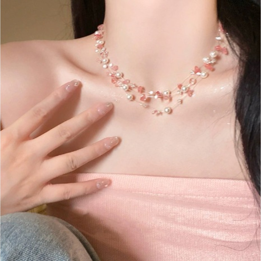 Colorful Starfish Shell Pearl  - đánh giá và giá Layered Pendant Necklace Aesthetic