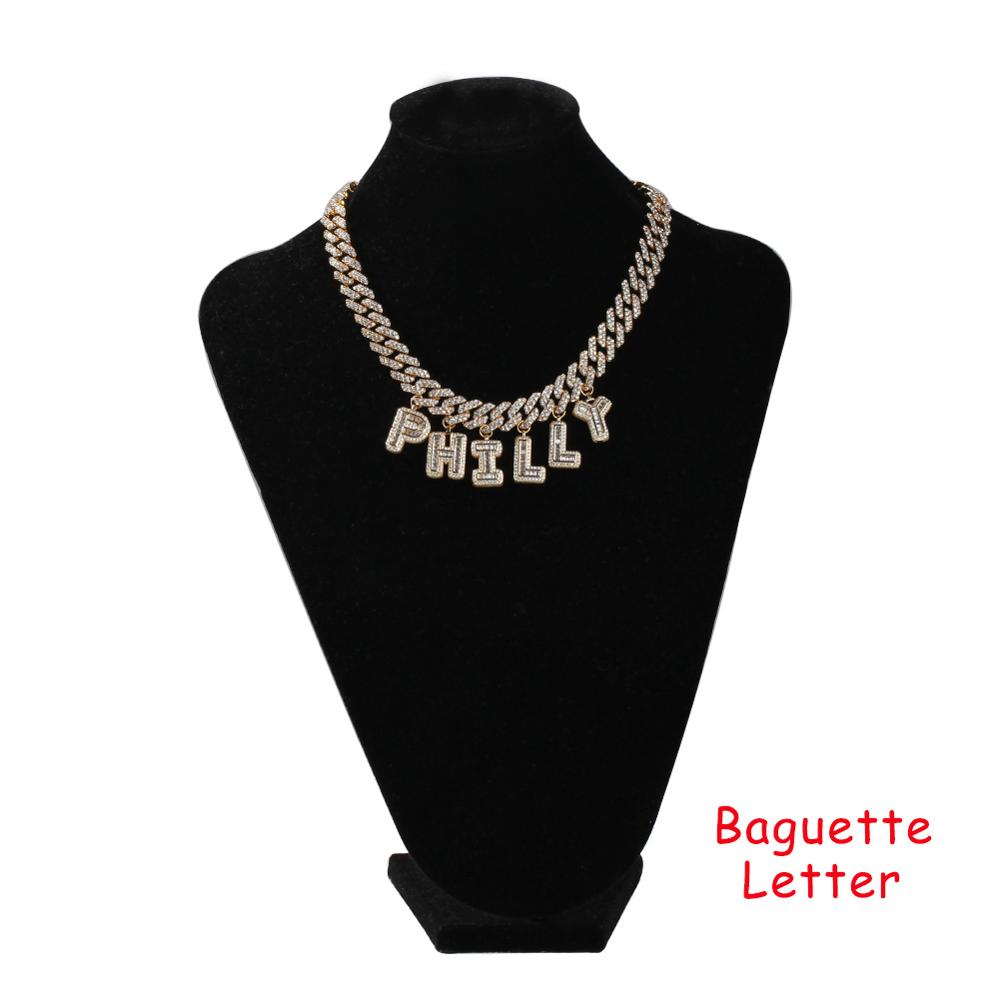 UWIN DIY Baguettecz Letter Nec - đánh giá và giá Cuban Link Chain 12Mm