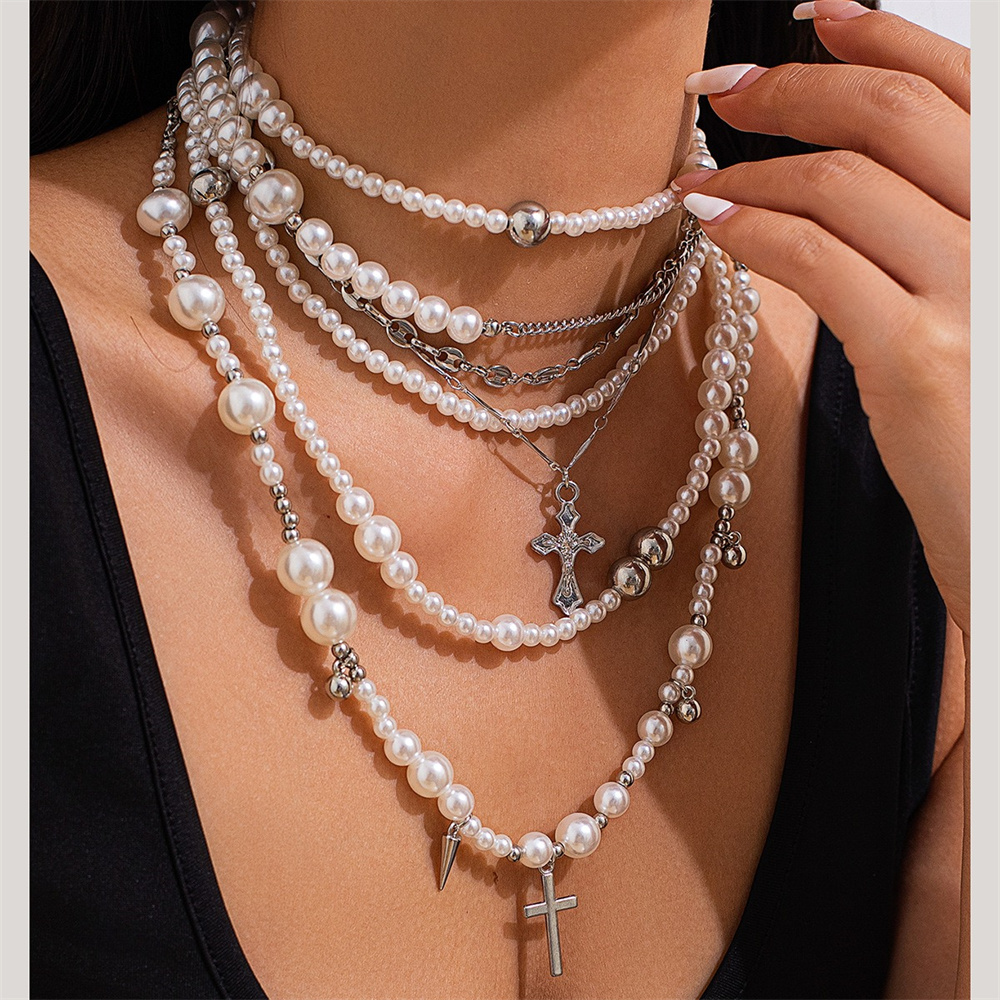 Multi-layer Imitation Pearl Be - đánh giá và giá Layered Pendant Necklace Aesthetic