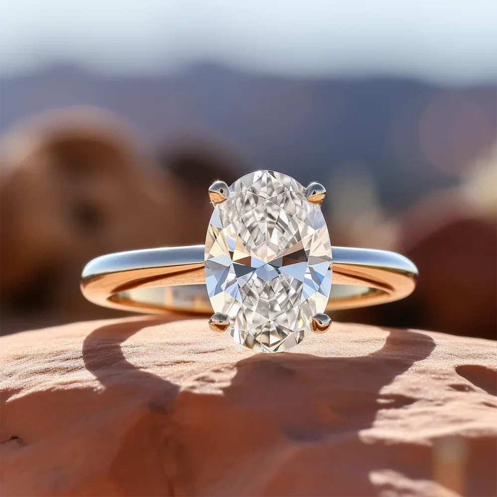 1/2/3 Carat Oval Cut Moissanit - đánh giá và giá Moissanite Engagement Ring 1 Carat