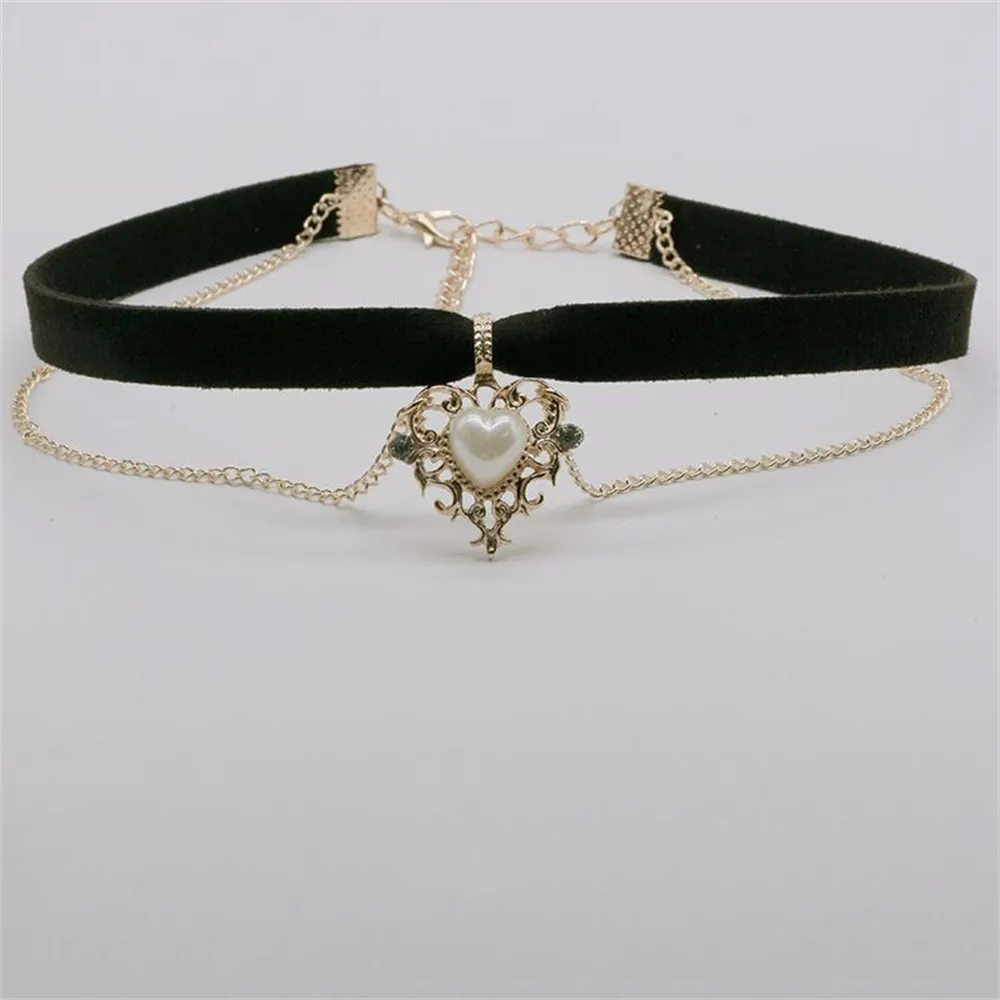 Vintage Velvet Chain Choker Ne - đánh giá và giá Pearl Choker Necklace Vintage