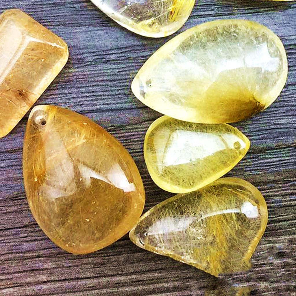 Gold Rutilated Quartz Crystal  - đánh giá và giá Crystal Pendant Necklace Natural Stone