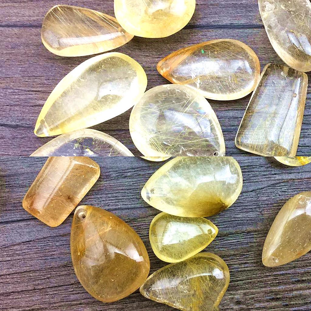 Gold Rutilated Quartz Crystal  - đánh giá và giá Crystal Pendant Necklace Natural Stone