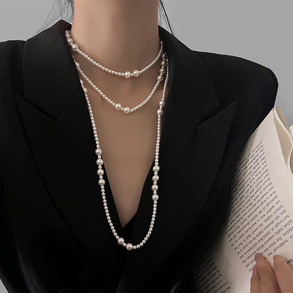 Vintage Long Multi Layered Pea - đánh giá và giá Pearl Choker Necklace Vintage