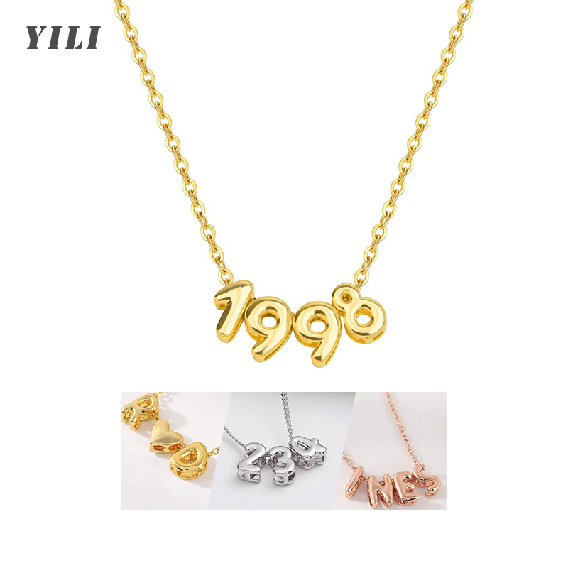 Personalized 3D Bubble Letter  - đánh giá và giá Initial Letter Necklace 18K Gold