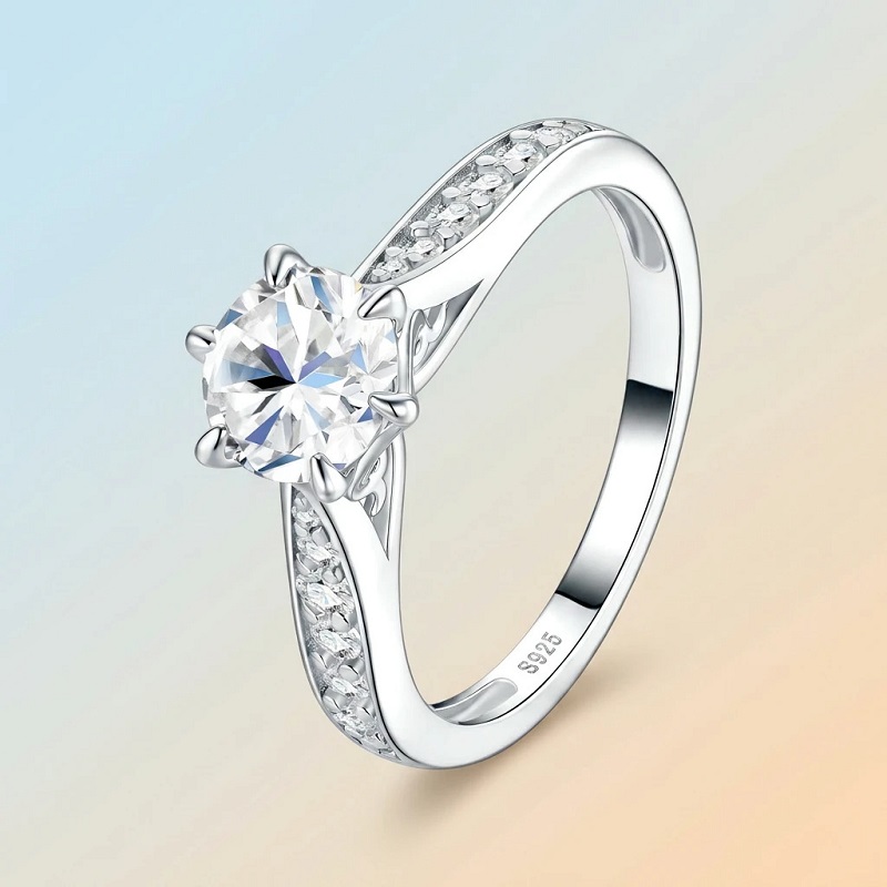 Apaison Luxury D Color 1 Carat - đánh giá và giá Moissanite Engagement Ring 1 Carat