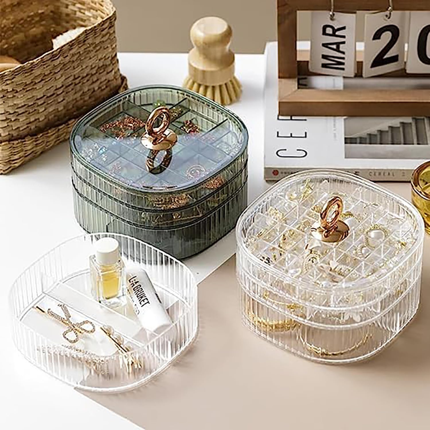 Transparent Jewelry Box 3-Laye - đánh giá và giá Earrings