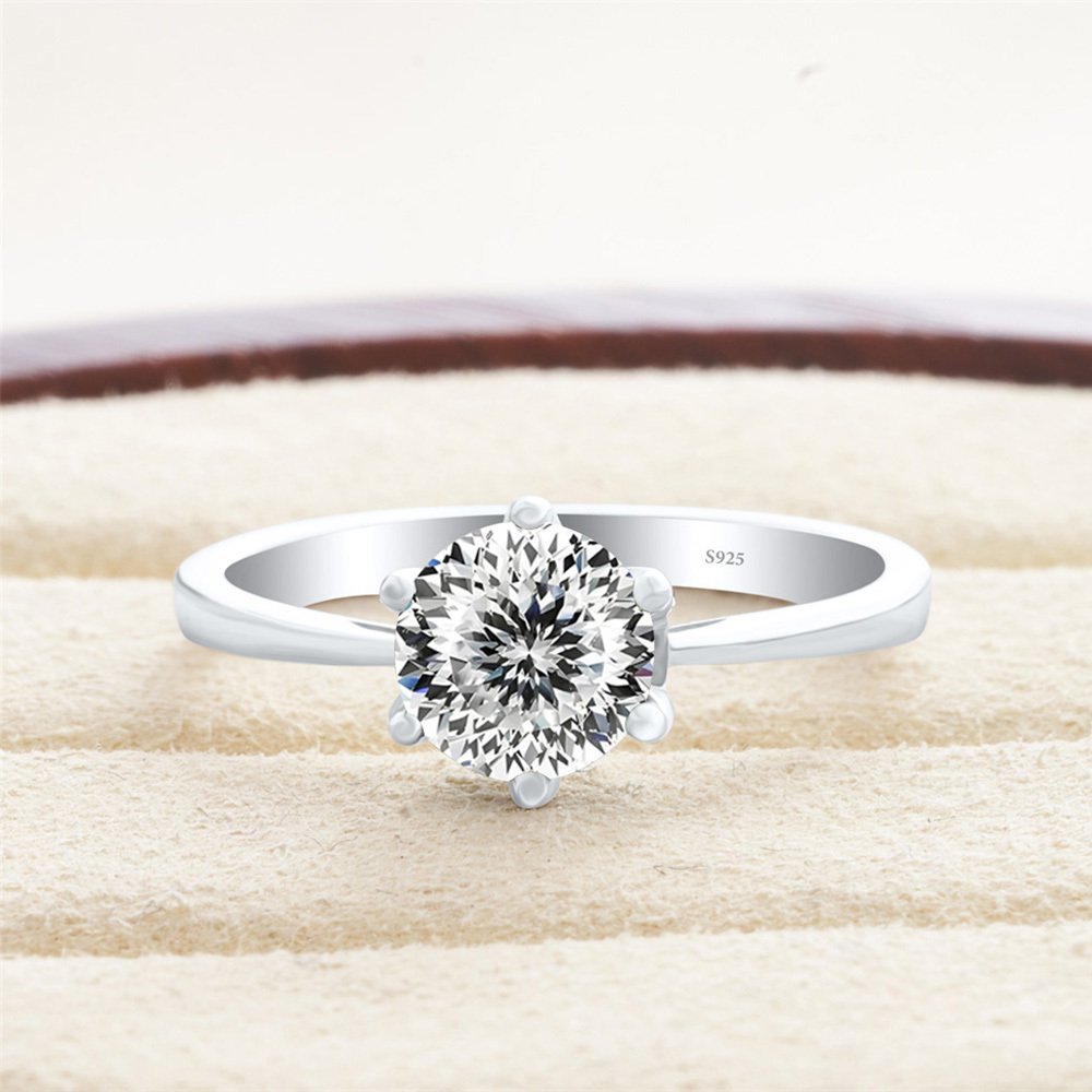 JoyceJelly Classic Six-Claw Mo - đánh giá và giá Moissanite Engagement Ring 1 Carat