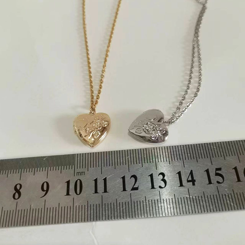 1pc Tiny Heart 14mm Photo Fram - đánh giá và giá Heart Locket Necklace Photo