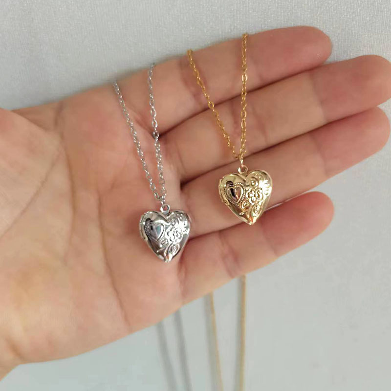 1pc Tiny Heart 14mm Photo Fram - đánh giá và giá Heart Locket Necklace Photo