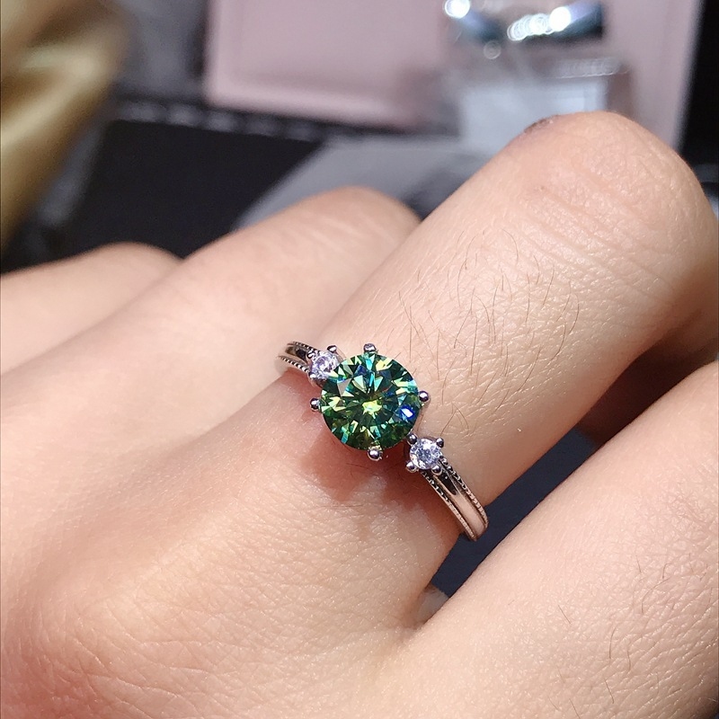 Morganite Ring VVS1 Grade Labo - đánh giá và giá Moissanite Engagement Ring 1 Carat