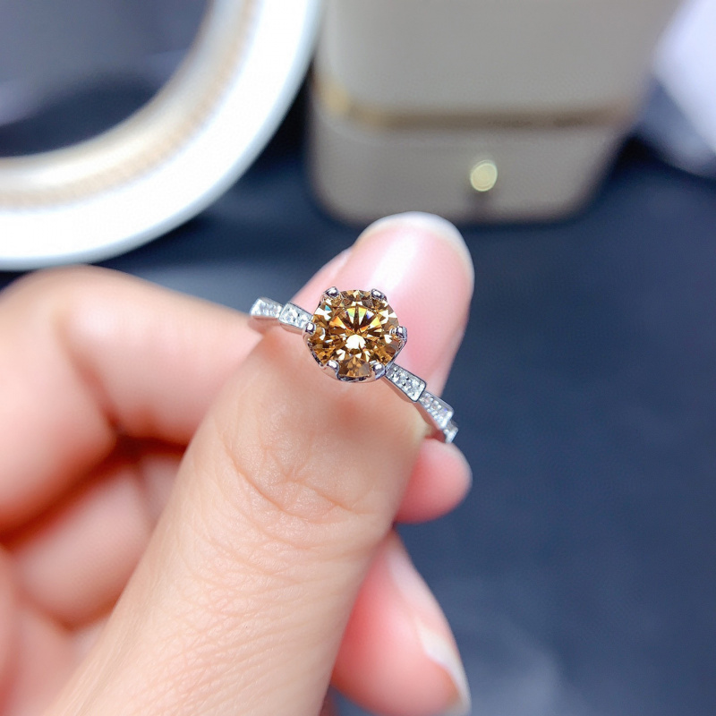 Morganite Ring VVS1 Grade Labo - đánh giá và giá Moissanite Engagement Ring 1 Carat