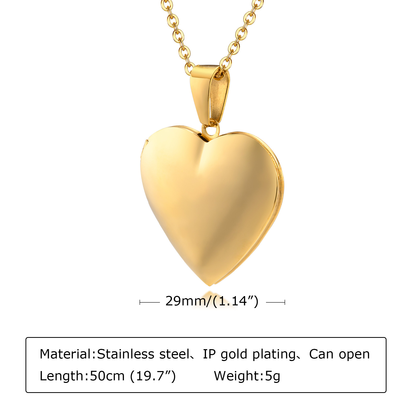 Stainless Steel Jewelry Heart  - đánh giá và giá Heart Locket Necklace Photo