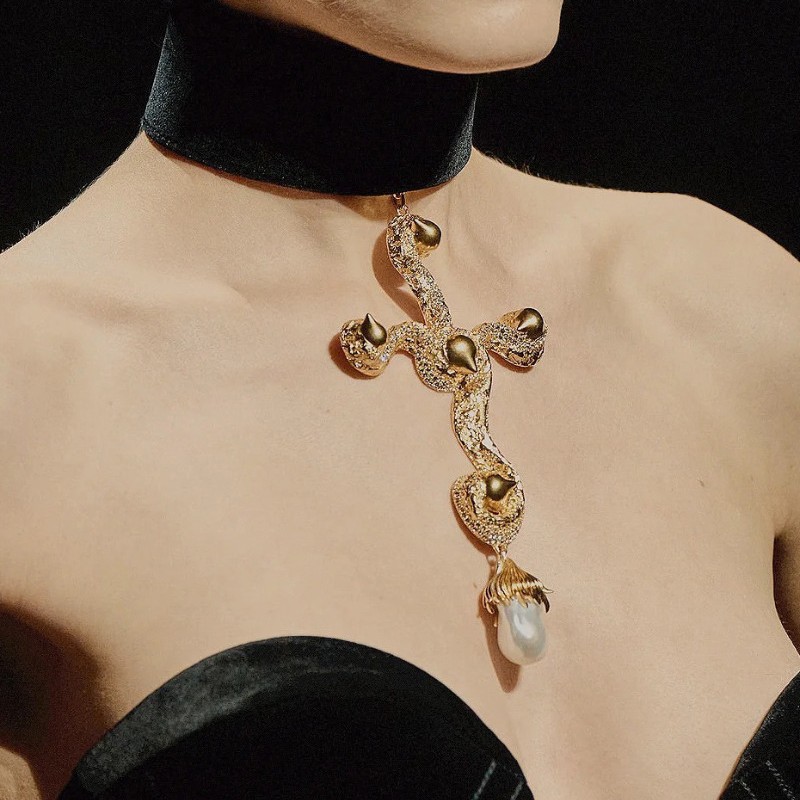 Vintage Exaggerated Baroque Pe - đánh giá và giá Pearl Choker Necklace Vintage