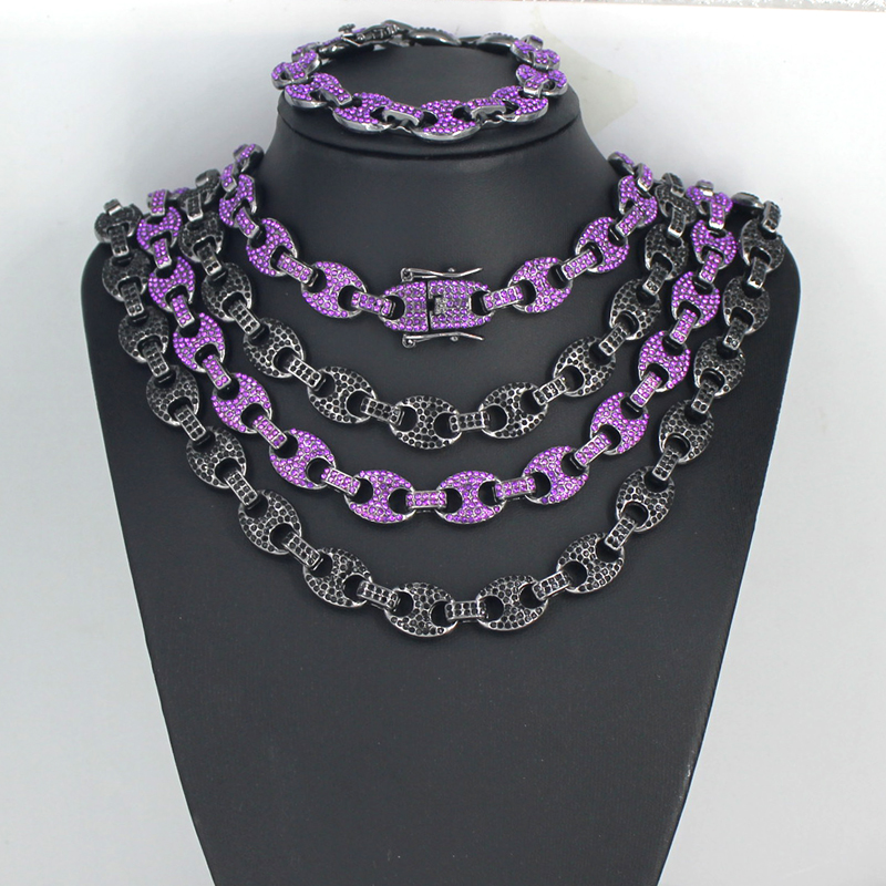 Men Women HipHop 12mm Black Pu - đánh giá và giá Cuban Link Chain 12Mm